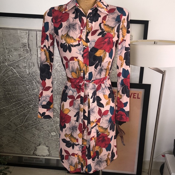 ANATOMIE Floral Long-Sleeve Dress size XS